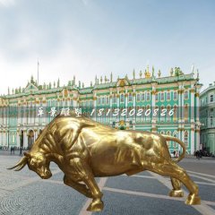 黃牛銅雕，廣場(chǎng)開荒牛銅雕