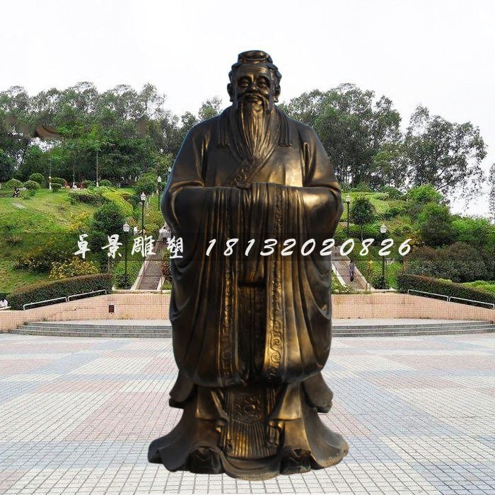 孔圣子銅雕,廣場大型孔子雕塑