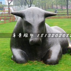 抽象牛銅雕，公園動(dòng)物銅雕
