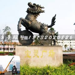 銅雕麒麟，大型神獸銅雕