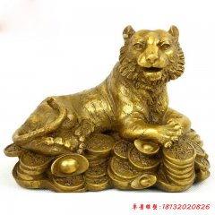 臥著的老虎銅雕，廣場(chǎng)動(dòng)物銅雕