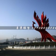 不銹鋼鳳凰雕塑，不銹鋼城市標(biāo)志雕塑