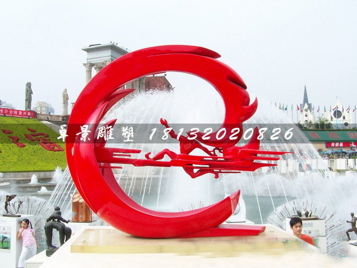 夸父追日雕塑,廣場(chǎng)不銹鋼雕塑