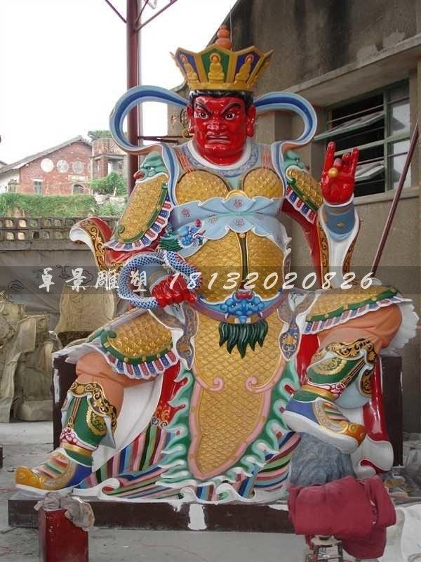 玻璃鋼四大天王雕塑，玻璃鋼彩色四大天王雕塑