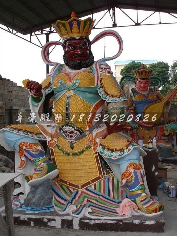 玻璃鋼四大天王雕塑，玻璃鋼彩色四大天王雕塑