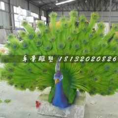 玻璃鋼孔雀雕塑，仿真孔雀雕塑