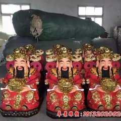 仿真財神雕塑，玻璃鋼財神雕塑