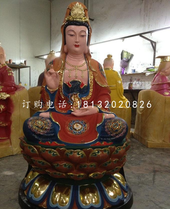 玻璃鋼觀音菩薩雕塑,玻璃鋼彩繪觀音雕塑