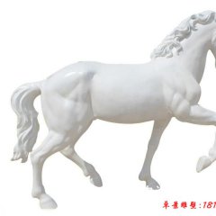 玻璃鋼白馬雕塑，玻璃鋼動物雕塑