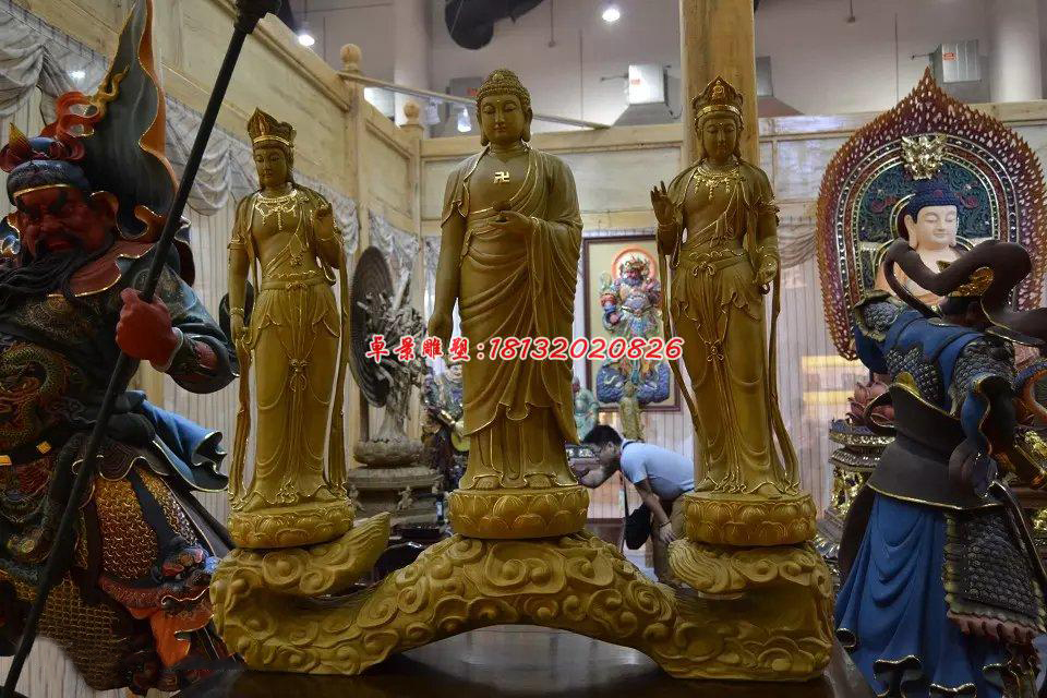 玻璃鋼東方三圣雕塑，玻璃鋼佛像雕塑