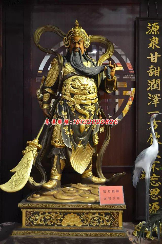 玻璃鋼關(guān)公雕塑，玻璃鋼人物雕塑