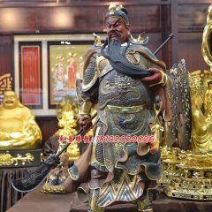 玻璃鋼關(guān)公雕塑，玻璃鋼人物雕塑