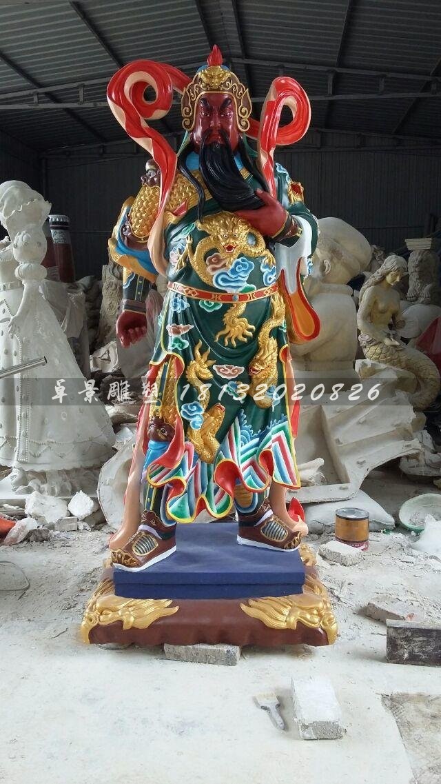 武財(cái)神雕塑，玻璃鋼關(guān)公雕塑