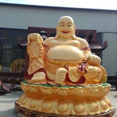 笑面佛雕塑，玻璃鋼坐式佛像