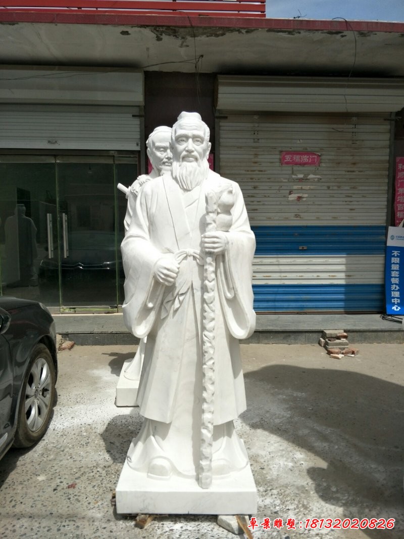 漢白玉孫思邈雕塑，古代人物雕塑