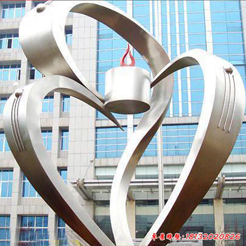 不銹鋼醫(yī)院愛心標(biāo)志雕塑