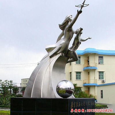 不銹鋼學(xué)校標(biāo)志雕塑