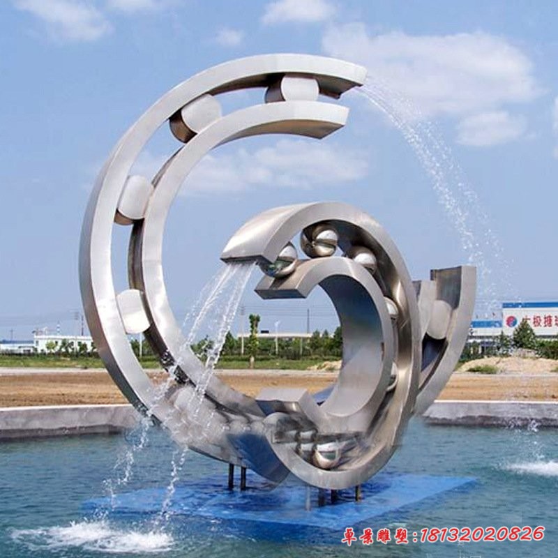 不銹鋼景觀(guān)噴泉雕塑