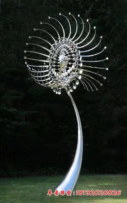 不銹鋼抽象太陽(yáng)花雕塑