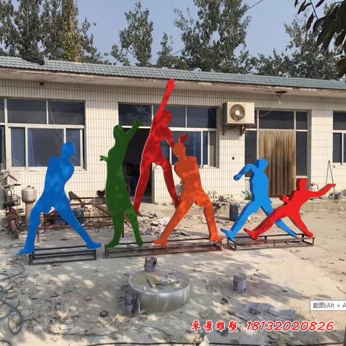 不銹鋼抽象運動剪影人物雕塑