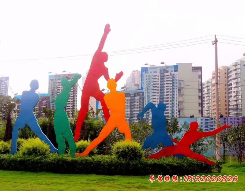 不銹鋼抽象運動剪影人物雕塑