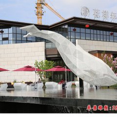 不銹鋼抽象鯨魚(yú)雕塑