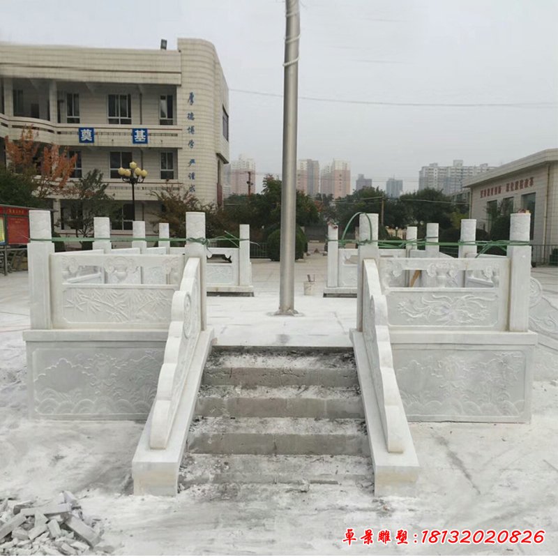 漢白玉升旗臺(tái)，校園景觀(guān)石雕