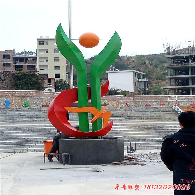 醫(yī)院不銹鋼關(guān)愛(ài)雕塑 (3)