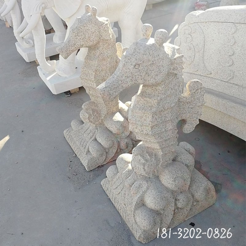 噴水海馬雕塑，石雕海馬 (2)