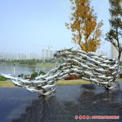 海洋生物不銹鋼抽象魚雕塑