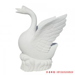 石雕動(dòng)物噴水天鵝